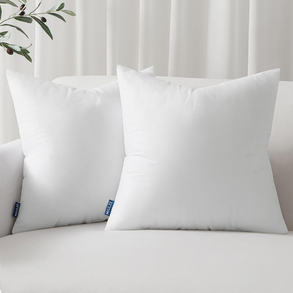 Throw Pillow Inserts 20x20 Inches with 100% Virgin Filling - Set of 2