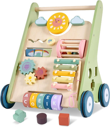 Wooden Baby Push Walker,Montessori Push Walker for Babies 10-12 Months