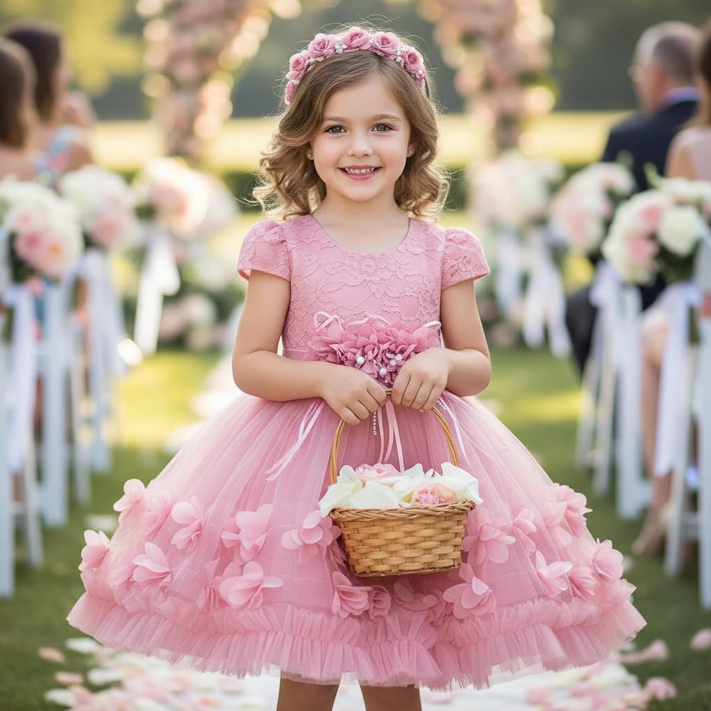 Flower Girl Dress Lace Baby Girl Formal Pageant Dresses 3