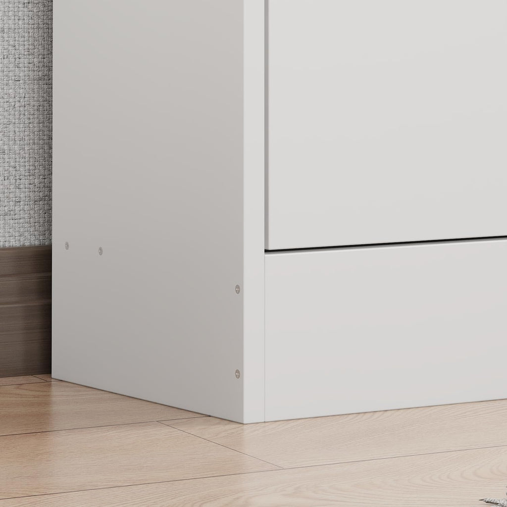 Shoe Storage Cabinet with 3 Flip Drawers, Modern White