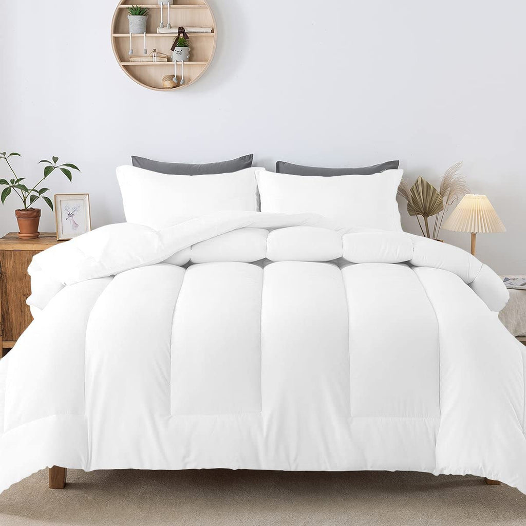 5 PC Straight Line Pattern Comforter Set Premium Super Soft 600 GSM All Season | 1000 Thread Count | 100% Egyptian