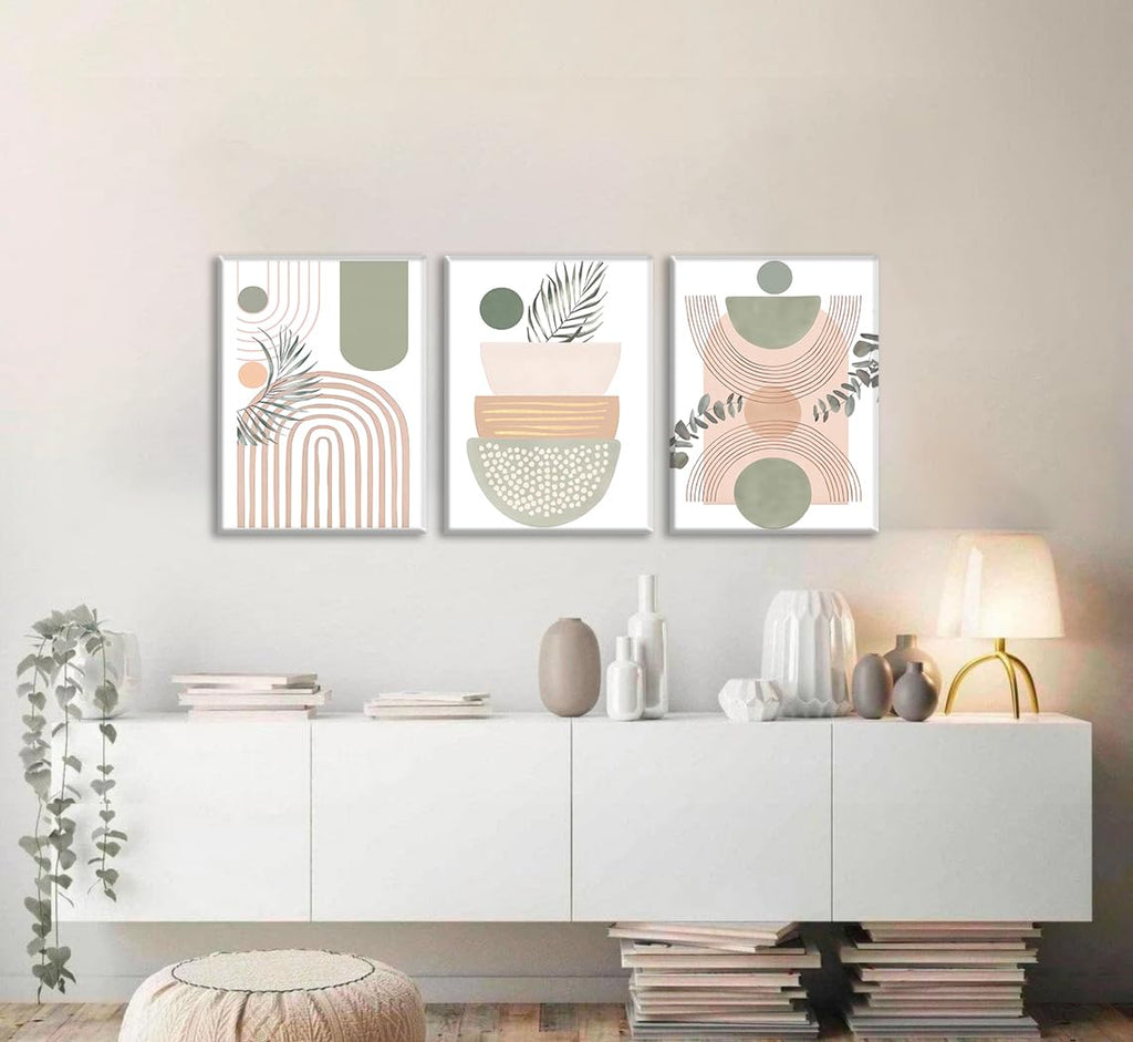 Boho Geometric Line Botanical Wall Art Abstract Geometric Decor 16x12Inch