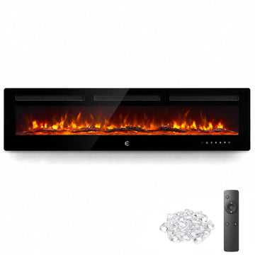 70 Inch Recessed and Wall Mounted Linear Electric Fireplace Insert