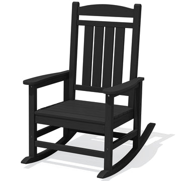Oversized Outdoor Rocking Chair for Adults, Porch Rockers, Black
