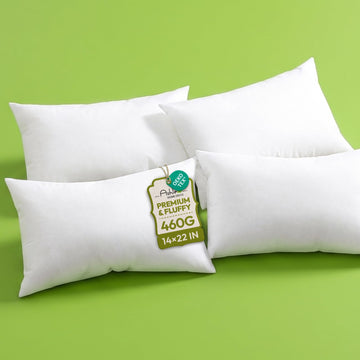 14x22 Pillow Inserts(Set of 4), Lumbar Pillow for Sofa & Bed, Decorative Pillows, Soft & Fluffy Cushion Sham Stuffer