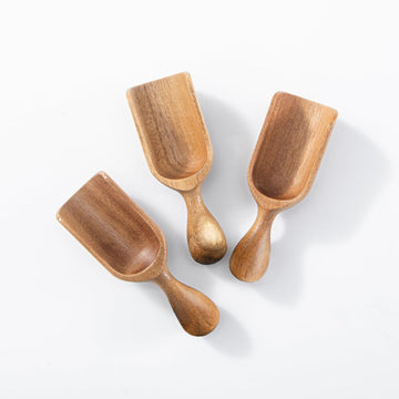 Wooden Scoops for Canisters 3PCS Small Wooden Scoop Acacia Wood Scoops for Jars Mini Coffee Scoops for Canisters for