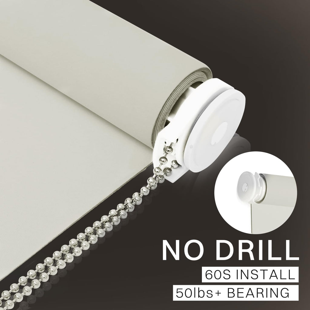 No Drill Blackout Roller Shade, Beige
