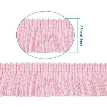 MegaPet Pink Polyester Fringe Tassel Lace Trim 1 Inch x 27 Yards Chainette Fringe Fibre Trim Ribbons for Sewing
