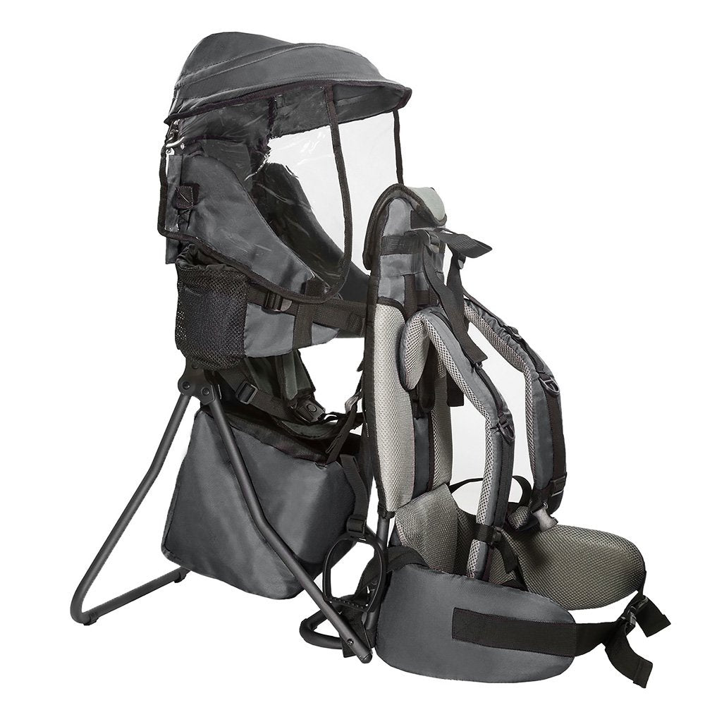 Cross Country Baby Backpack Carrier, Grey, Toddler Hiking Backpack with Comfortable Seat, Adjustable Straps & Belt