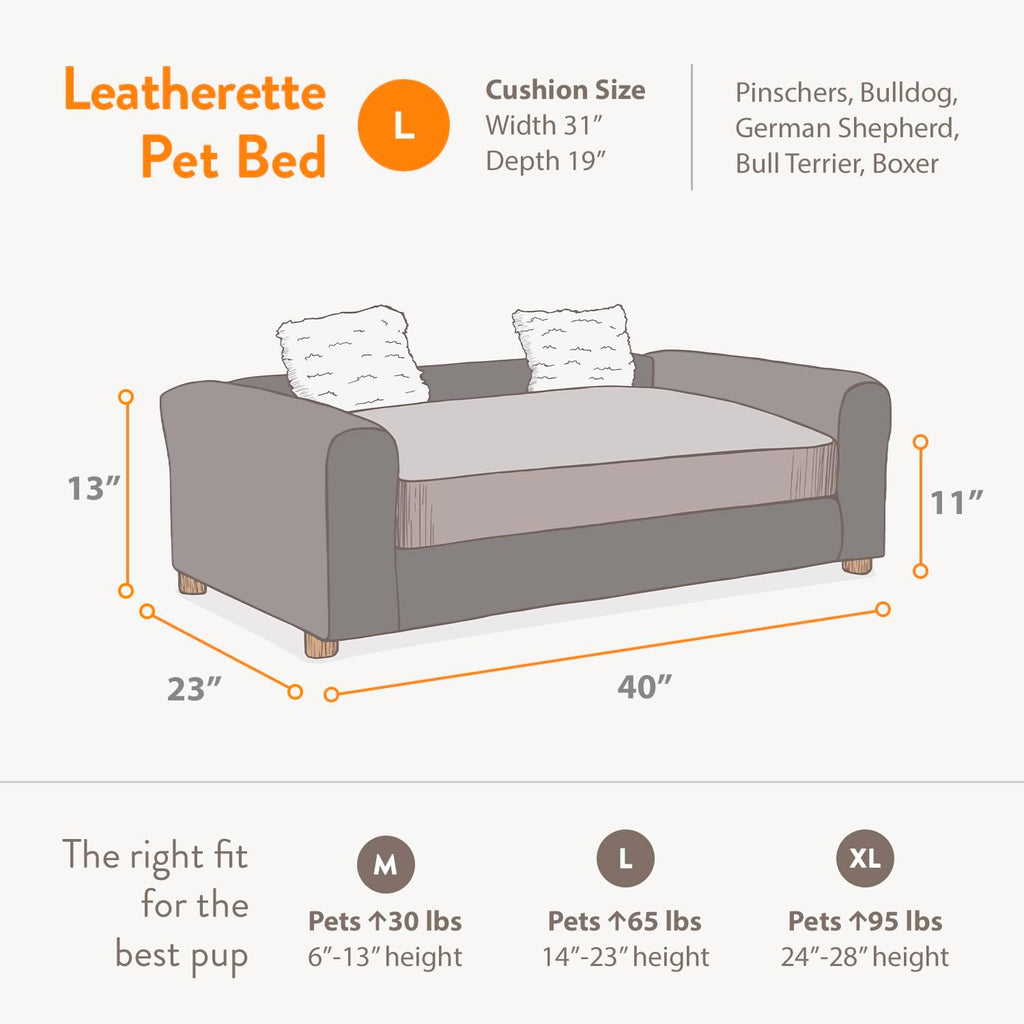 Premium Leatherette Pets Sofa, Espresso