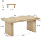 63" Executive Desk, Modern Executive Office Desk with Thickened Desktop and Heavy-Duty Legs