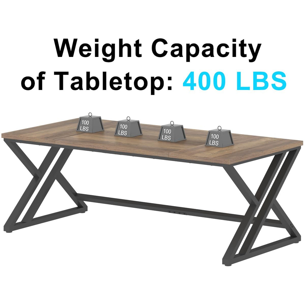 Rustic Large Computer Desk, 70" Industrial Extra Long Home Office Desk