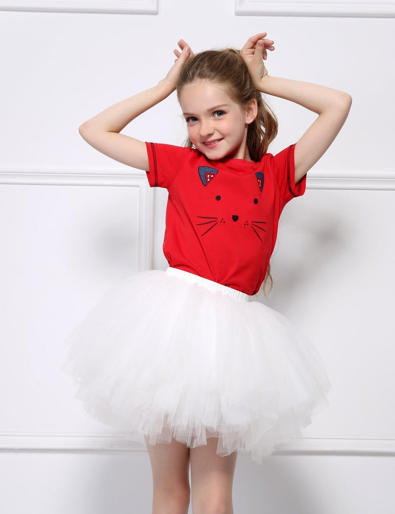 Girl's Layered Tulle Tutu Skirt Dancing Petticoat Ballet Underskirt