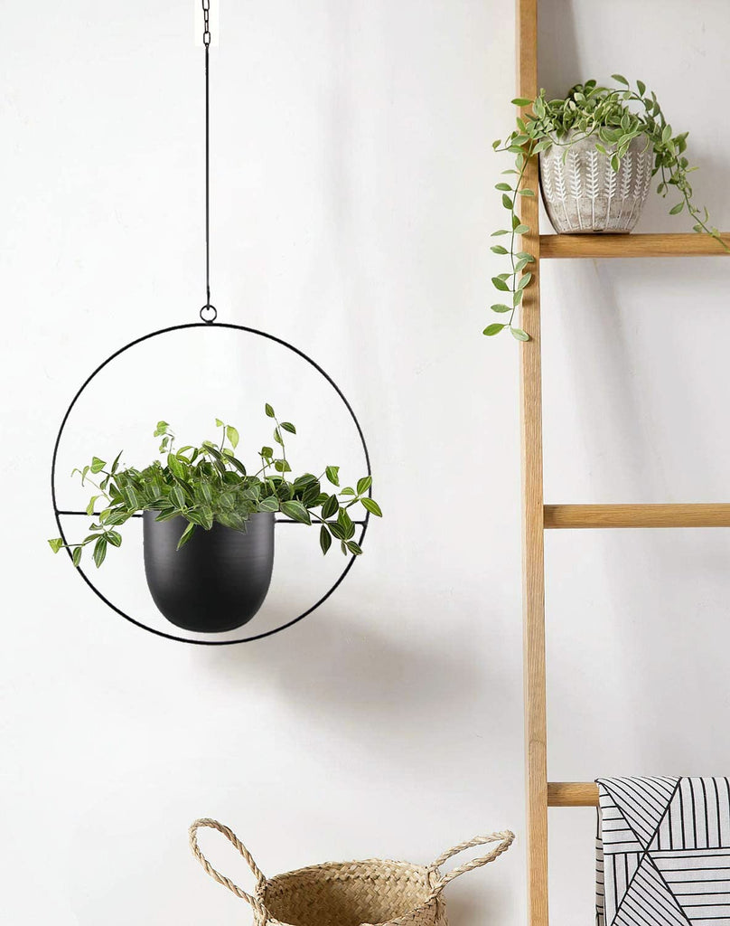 Hanging Planter for Indoor Outdoor Plants Metal Mid Century Minimalist Wall Ceiling Plant Hanger, Hanging Flower Pot