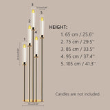 Gold 5-Arm Metal Cluster Taper Candelabra Candle Holders Includes Led Candles & Remote Control, Votive Pillar Candle