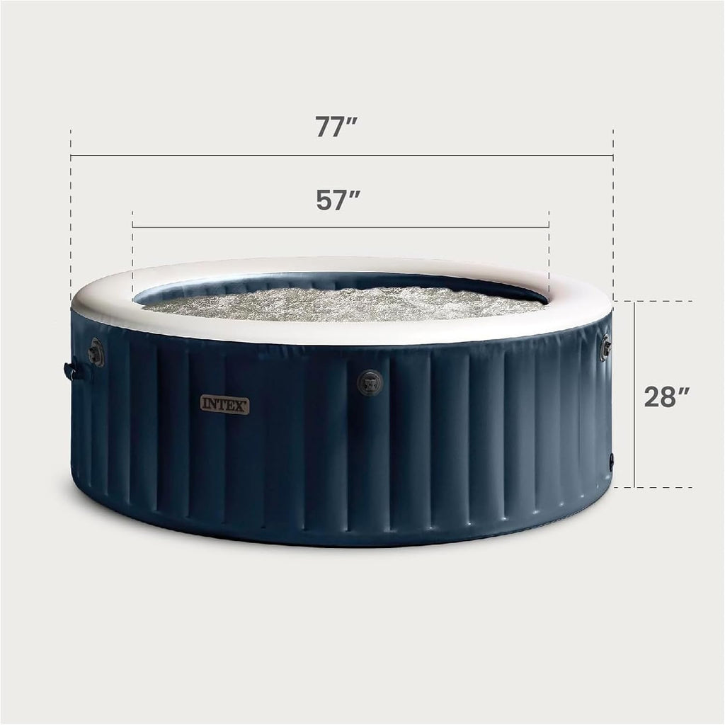 PureSpa 4 Person Inflatable Hot Tub with Energy-Efficient Spa Cover | 28429EH Bubble Massage: Built-in Hard Water