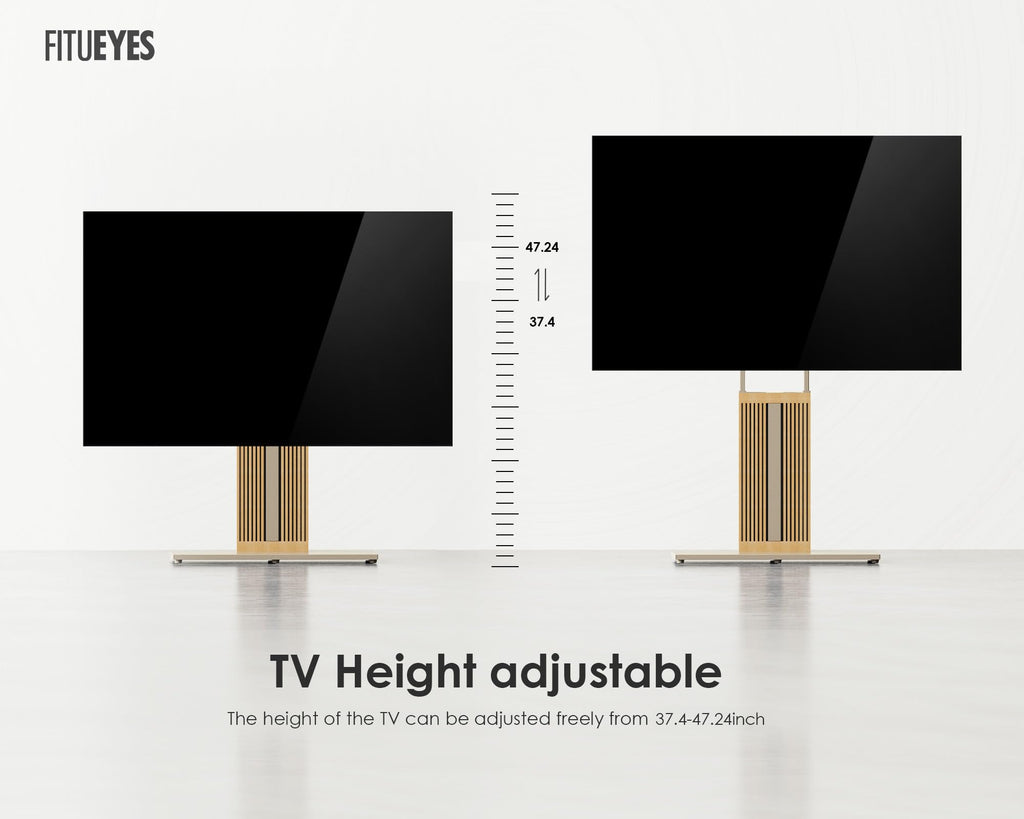 Floor TV Stand for 55-88" TV with Hidden Back Storage, Morandi Grey