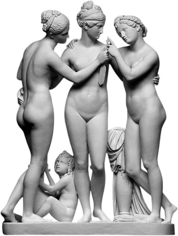 Three Graces Sculpture Exact Museum Replica Statue White Alabaster 30cm / 11.81"