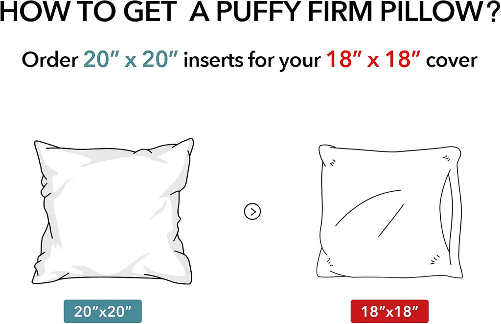 20 x 20 Throw Pillow Inserts () with 100% Cotton Cover - 20 Inch Square Interior Decorative Sofa Pillow - Set of 2
