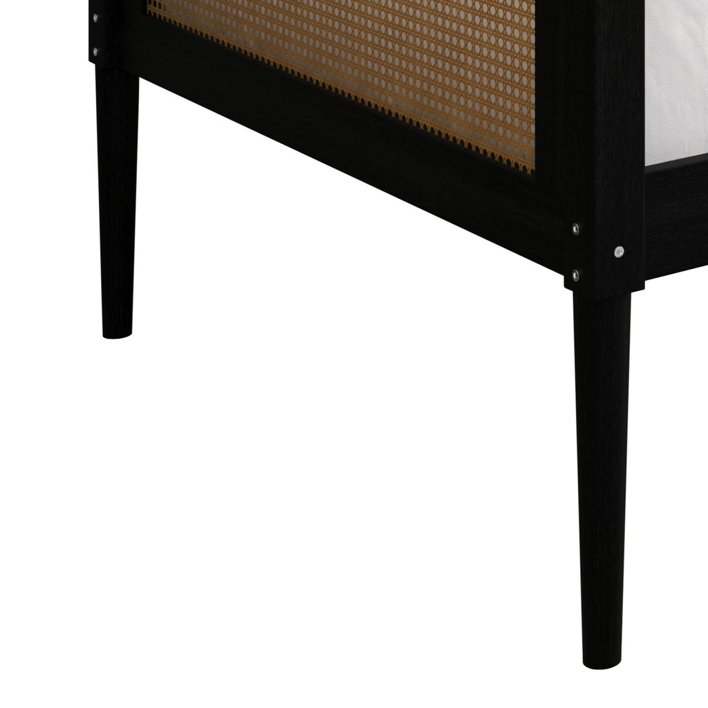 Elko Twin Wood and Rattan Daybed, Black