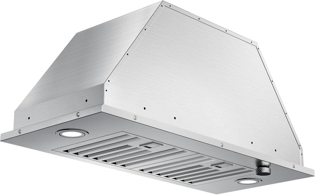 30 Inch Stainless Steel Range Hood Insert 900 CFM 4 Speed Knob Control Convertible Ducted/Ductless