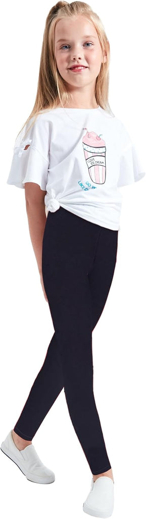 Multipack Cute Printed Girls Stretch Leggings Ankle Length