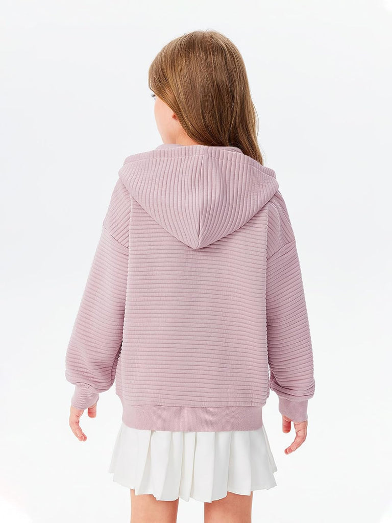Girls Zip Up Hoodie Kids Oversized Sweatshirt