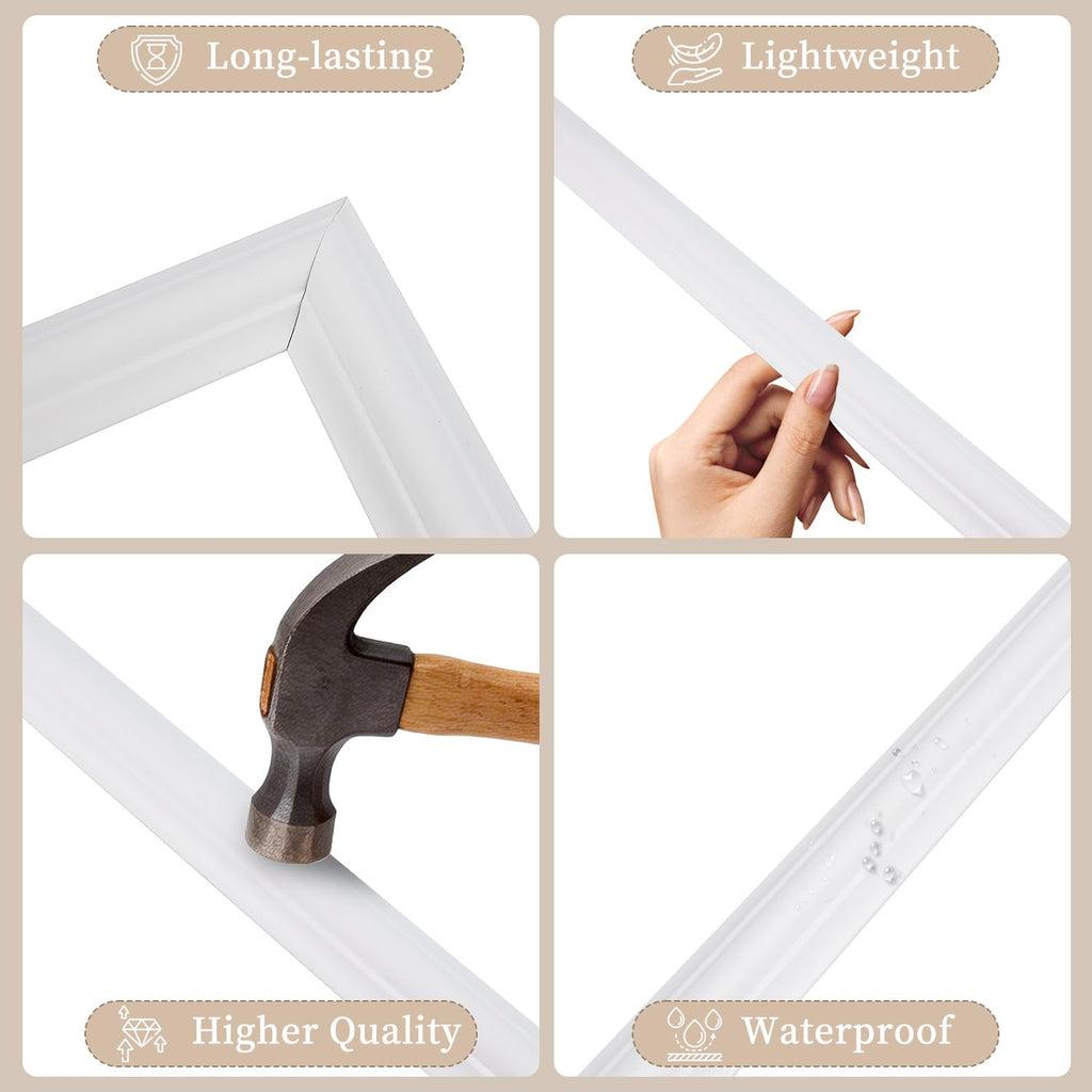 Peel and Stick Wall Molding Kit, 6 Pre-Cut Bilinear Frame Panels