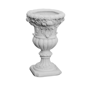 Vintage European Garden Urn Planter, Cement and Fiber Flower Pot, 22 Inche Tall, Make Rust Finished, Wrap Foam Safely