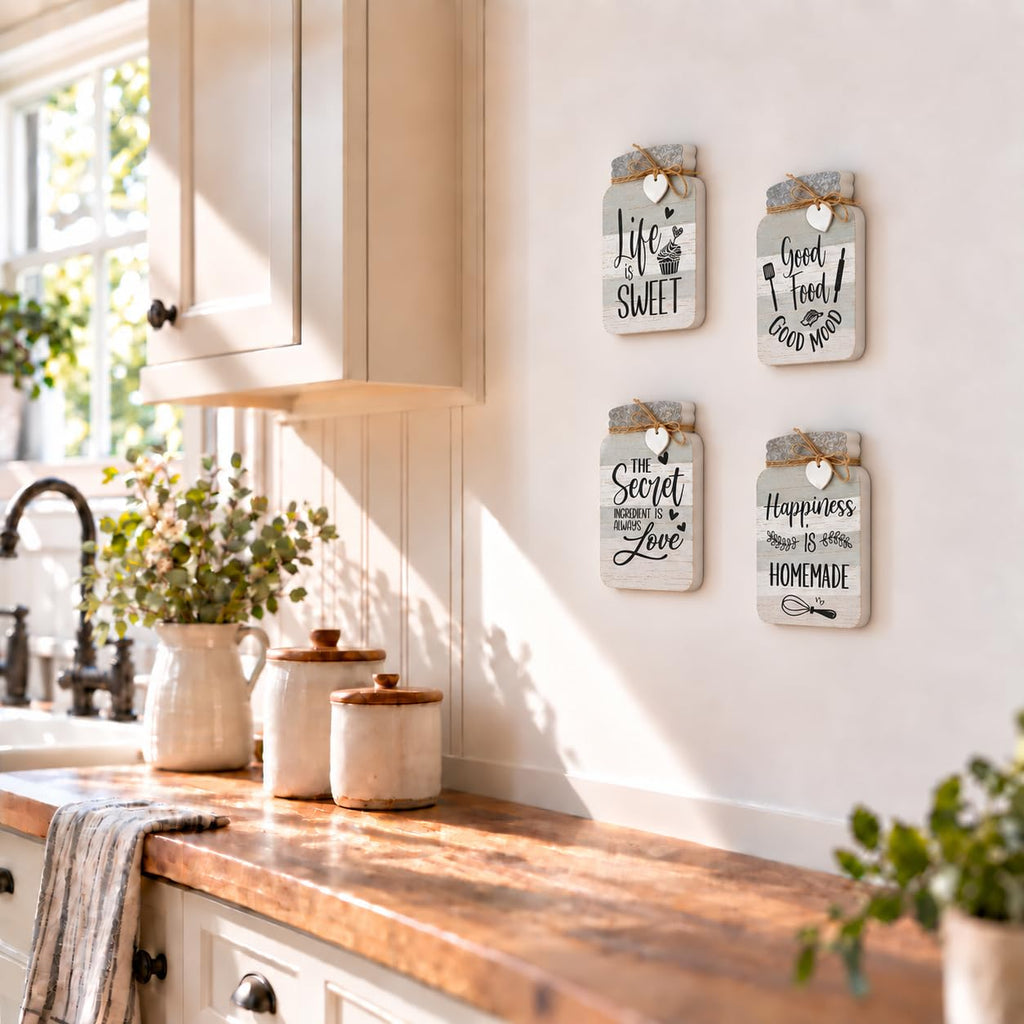 Old Shack Collection - Kitchen Wall Decor Set of 4 - Durable Kitchen Wall Art - Refined Kitchen Decor to Elevate Your