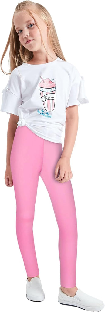 Multipack Cute Printed Girls Stretch Leggings Ankle Length