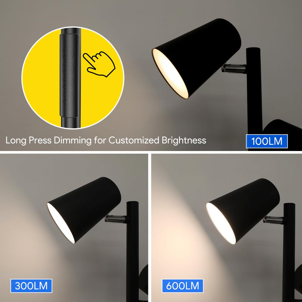 Energetic Dimmable Floor Lamp, Modern LED Tree Lamp, 5 Color Temperature, Standing Light with 3 Adjustable Head
