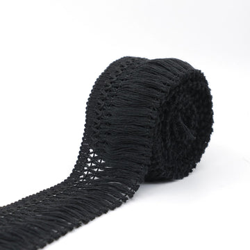 6cm Wide Cotton Tassel Fringe Trim, Boho Sewing Tassel Ribbon Sewing Crafts Curtain Clothing Dress Pillow - 20 Yards