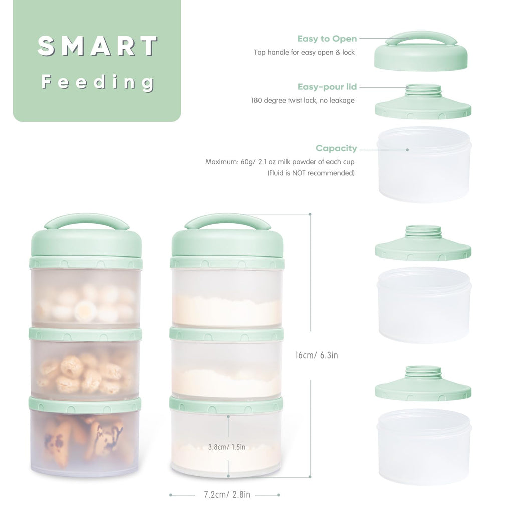 Stackable Formula Dispenser Portable: Milk Powder Container to go
