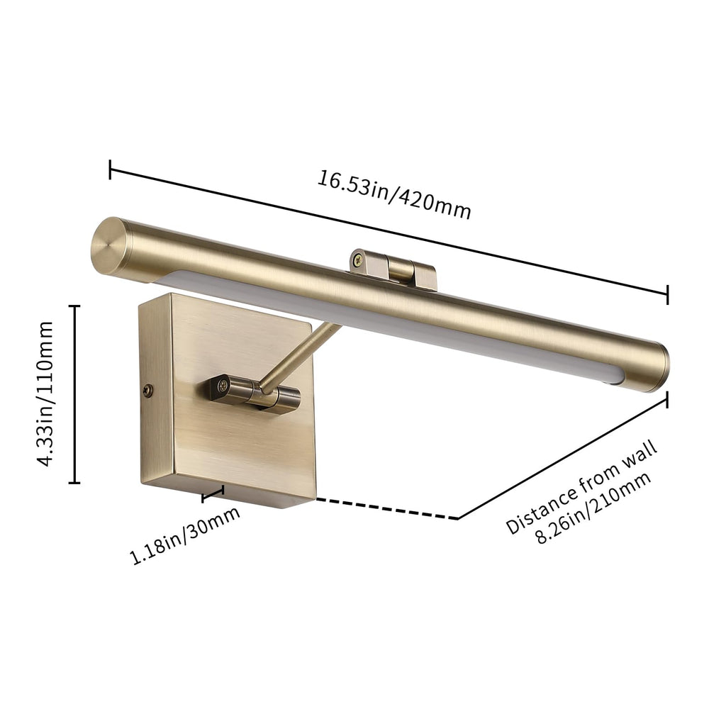 LED Picture Lights for Paintings Bronze Finish 16.53" Long Swing Arm Display Wall Art Light 7W Gallery Hallway