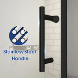 34-35.4" W x 72" H Frameless Pivot Shower Door, 1/4" (6mm) Clear SGCC Tempered Glass Shower Door