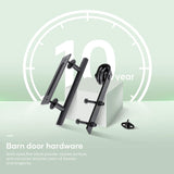 36 x 84 inch Glass Barn Door with 6.6FT Barn Door Hardware Kit & Handle Included,5-Panel Frosted Gla
