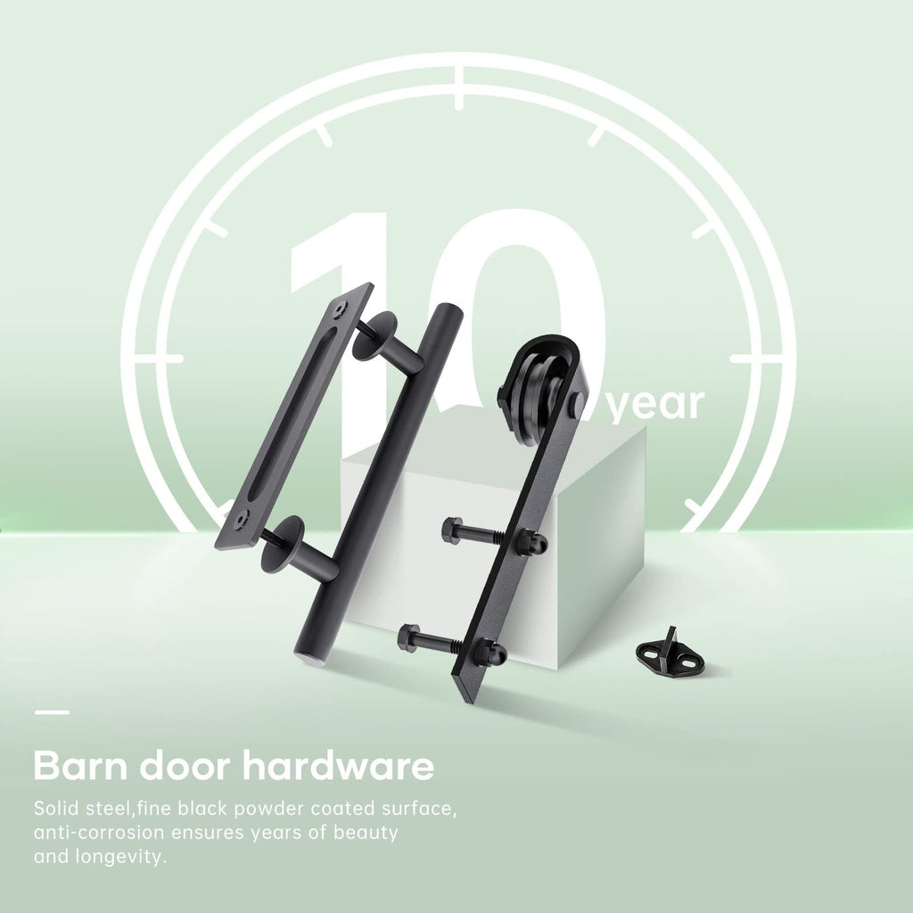 30 x 84 Barn Door with 5-Panel Frosted Glass and Hardware Included