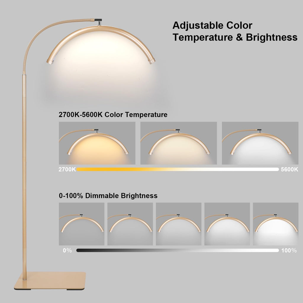 Half Moon LED Floor Light - Professional Shadow-Free Lamp for Lash Techs, Estheticians & Tattoo Artists | Remote