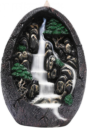 Backflow Incense Holder Resin Mountain Incense Burner Fountain Waterfall Incense Holders Home Decor with - Set of 120