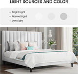 Queen Bed Frame/Velvet Upholstered Platform Bed Frame with Headboard/Strong Wood Slats Support/Mattress Foundation/No