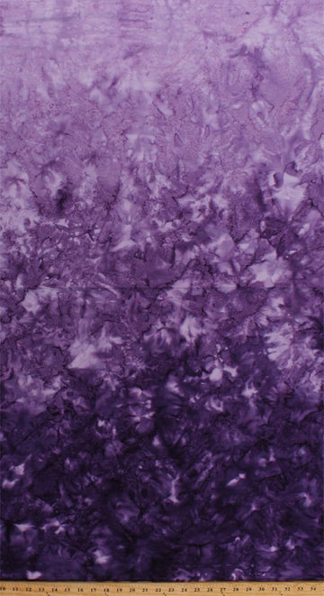 Cotton Batik Violet Purple Ombre Gradations Variations Mottled Style Hand Painted Batik Cotton Fabric Print by The