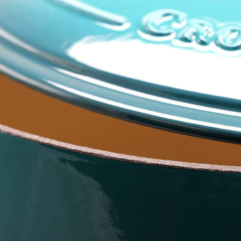Artisan 7-Quart Oval Enameled Cast Iron Dutch Oven - Teal Ombre, Durable Cookware for Slow Cooking, Roasting, Baking