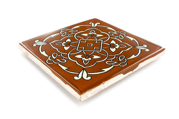 Box of 9-41⁄4 x 41⁄4 Terra Cotta Oriental - Talavera Mexican Ceramic Tiles