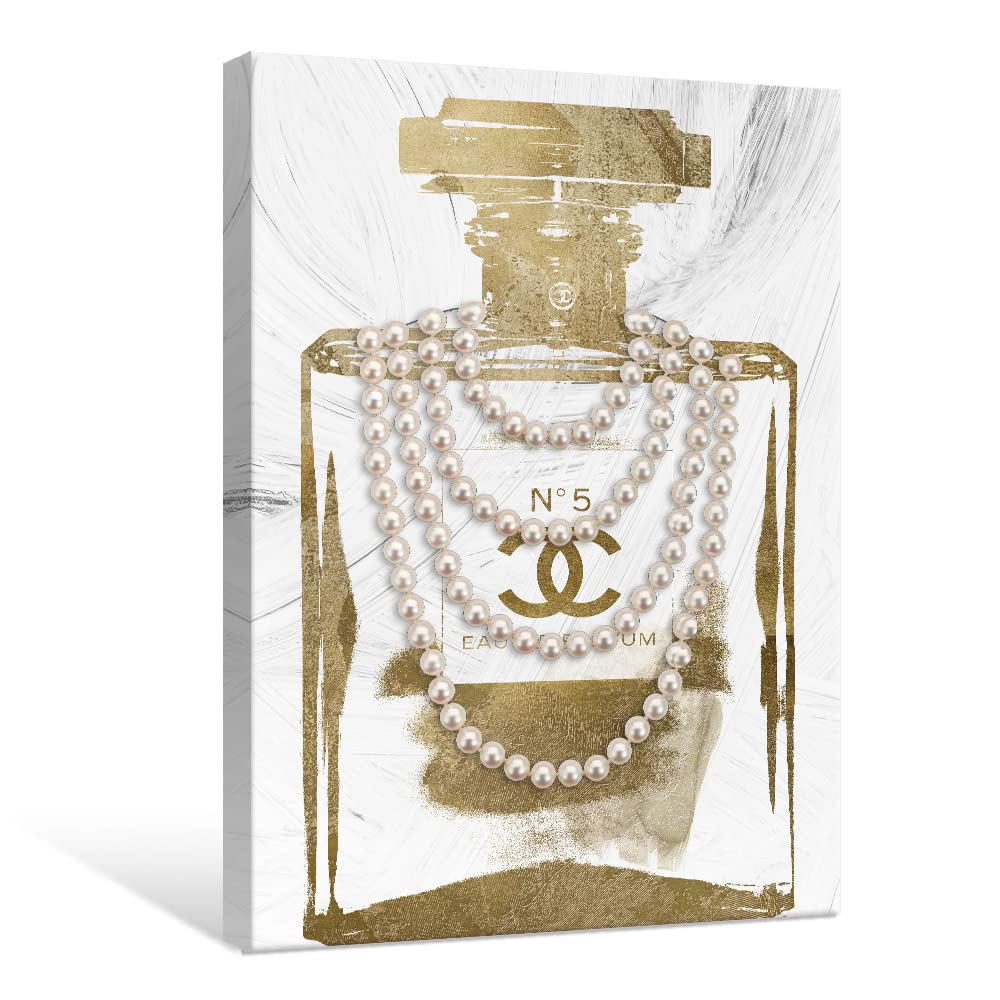 Vintage Perfume Bottle Canvas Wall Art Modern Luxury Posters Print Fashion Glam Poster Picture Make up Room Home