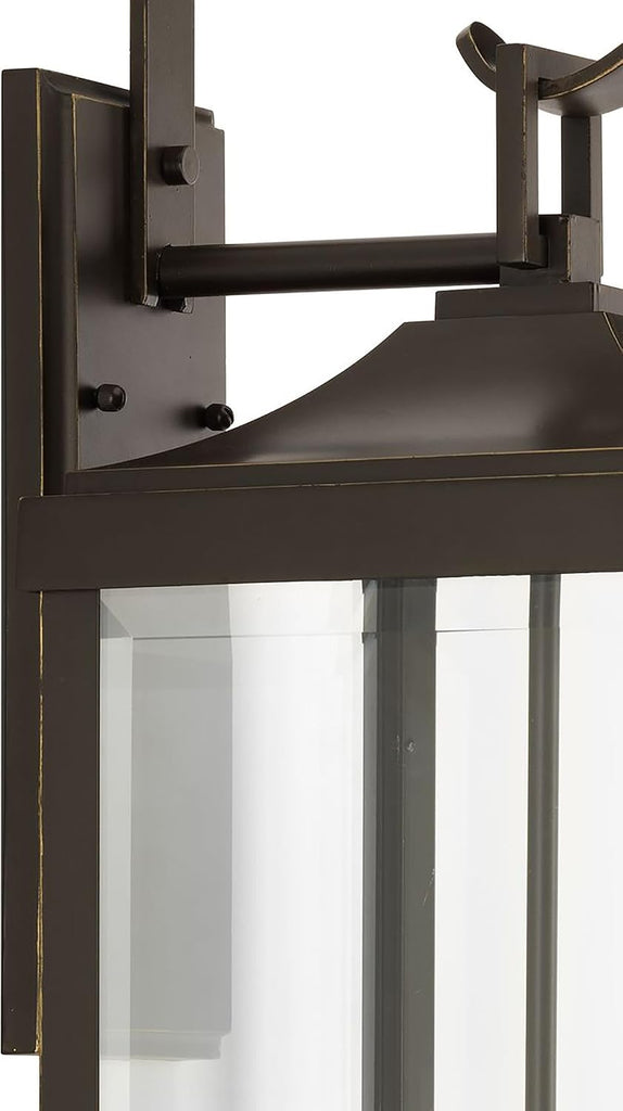 Gibbes Street 3-Light Outdoor Wall Lantern with Clear Beveled Glass - Antique Bronze
