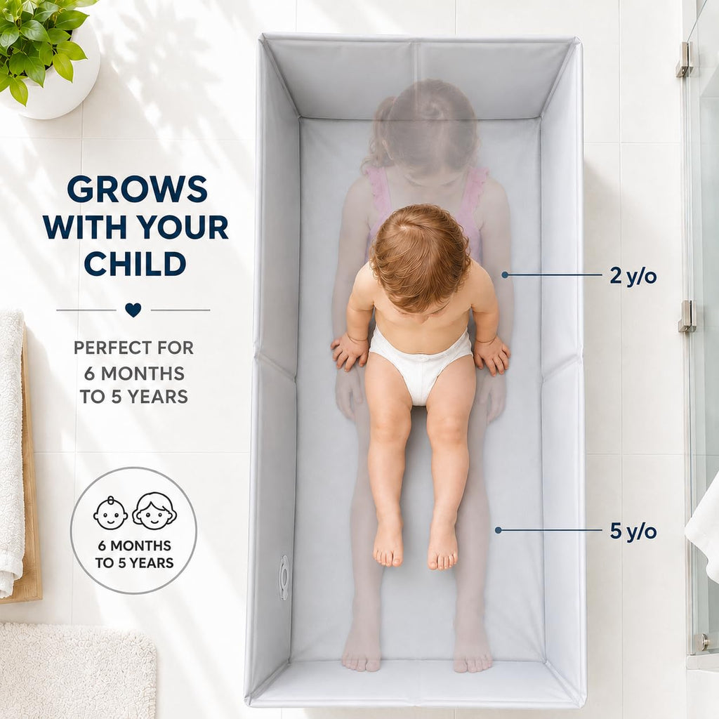 Collapsible Baby Bathtub for Baby 6 Months - 5 Years, Portable Large Toddler Bathtub Non-Slip Safe BañEra para Bebe