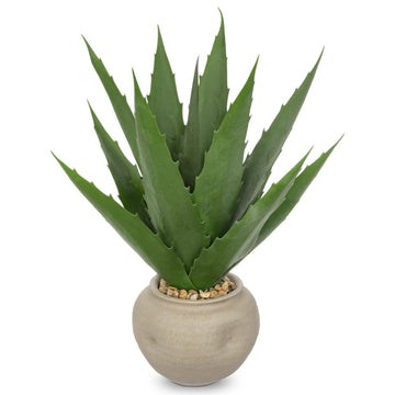 Large Artificial Agave Plants 16" Fake Succulents Potted Faux Aloe Vera Plant in Ceramic Pot Succulent Agave Plants