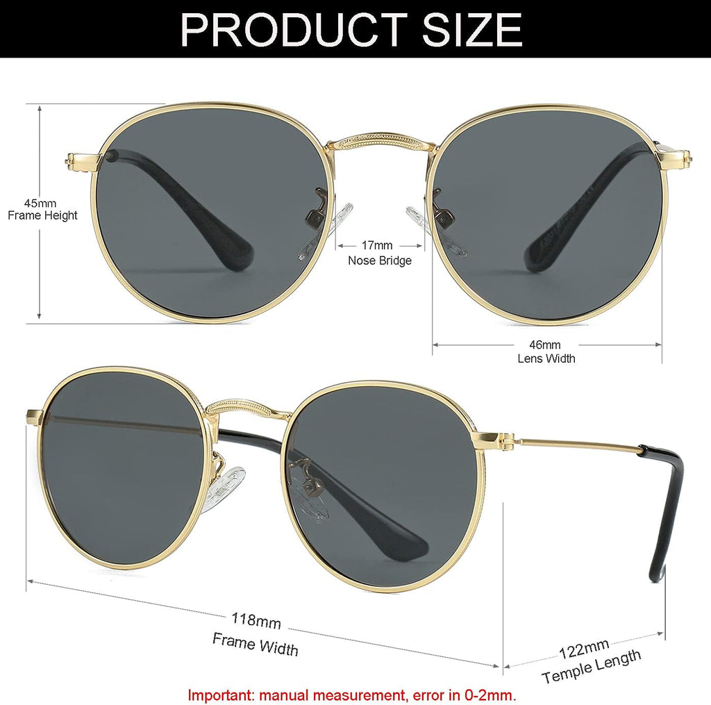 Kids Polarized Sunglasses Classic Metal Frame for Baby Boys Girls