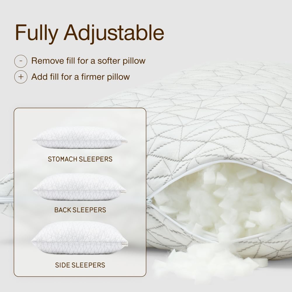 Original Adjustable Pillow, King Size Bed Pillows for Sleeping, Cross Cut Memory Foam Pillows - Medium Firm Back